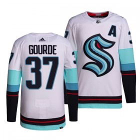 Seattle Kraken Hockeydrakt Yanni Gourde 37 Hvit Adidas Authentic - Herre